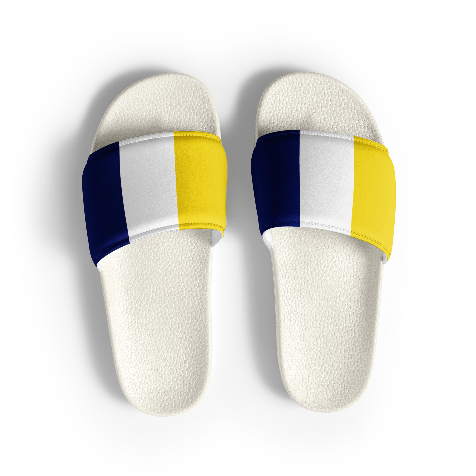 The Bauhaus (Blue and Gold) Slides blue, gold and white front art concierge clothing jpg