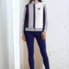 Natalia Lofty Look with Navy the stripes series (vertical white with navy) track jacket yoga leggings canvas deck shoes navy white black front art concierge clothing JPG