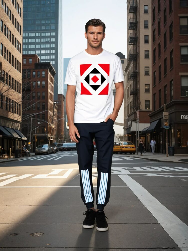 bauhaus series and stripes series black, white and red front art concierge clothing jpg