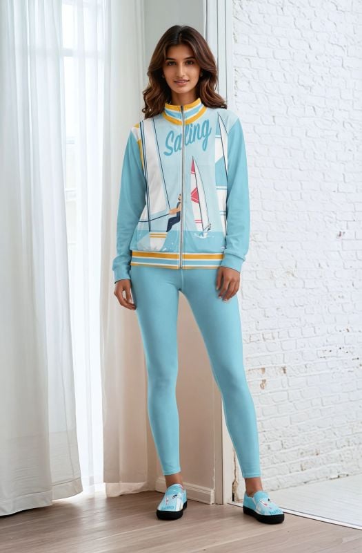 Riva Lofty Look The Nautical Series (Sail Boat) blue red white front art concierge clothing jpg