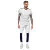 The Stripes Series (Pinstripes) Fleece Sweatpants blue and white front art concierge clothing jpg