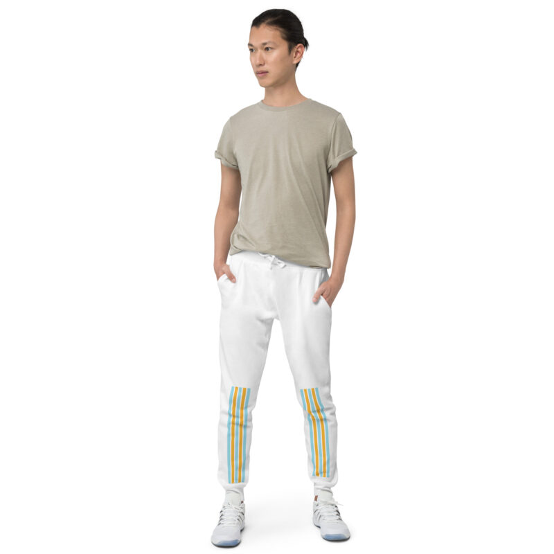 The Nautical Series (Sail Boat) Fleece Sweatpants light blue and white front art concierge clothing jpg