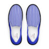 The Stripes Series (Blue Lines) Women’s Slip-on Canvas Shoes blue and black front art concierge clothing jpg