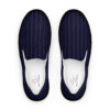 The Stripes Series (Pinstripes) Women’s Slip-on Canvas Shoes blue and black front art concierge clothing jpg