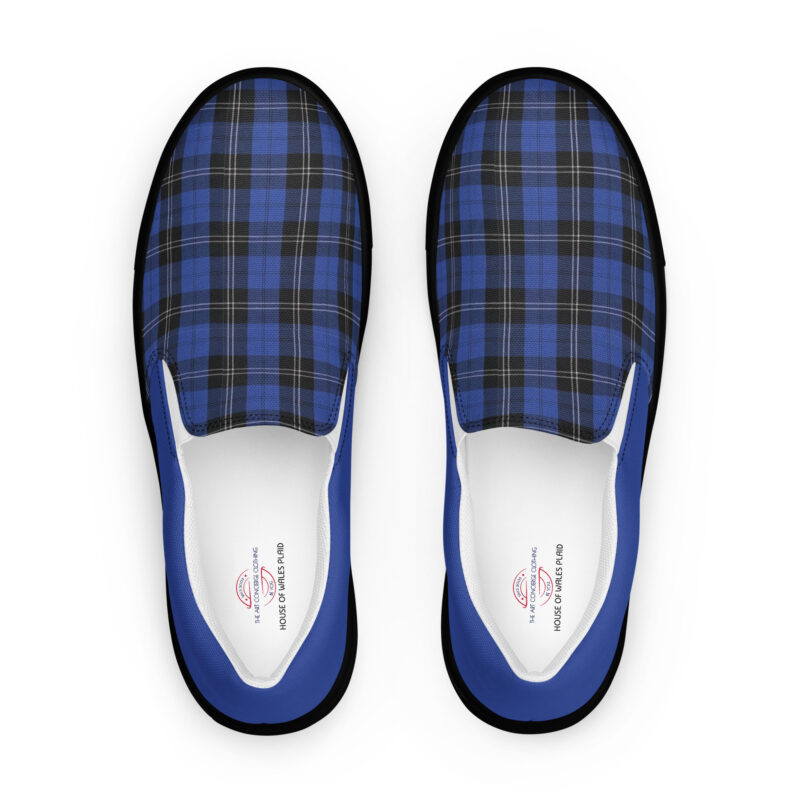 The Tartan Series (House of Wales) Women’s Slip-on Canvas Shoes blue and black front art concierge clothing jpg The Tartan Series (House of Wales) Women’s Slip-on Canvas Shoes blue and black front art concierge clothing jpg
