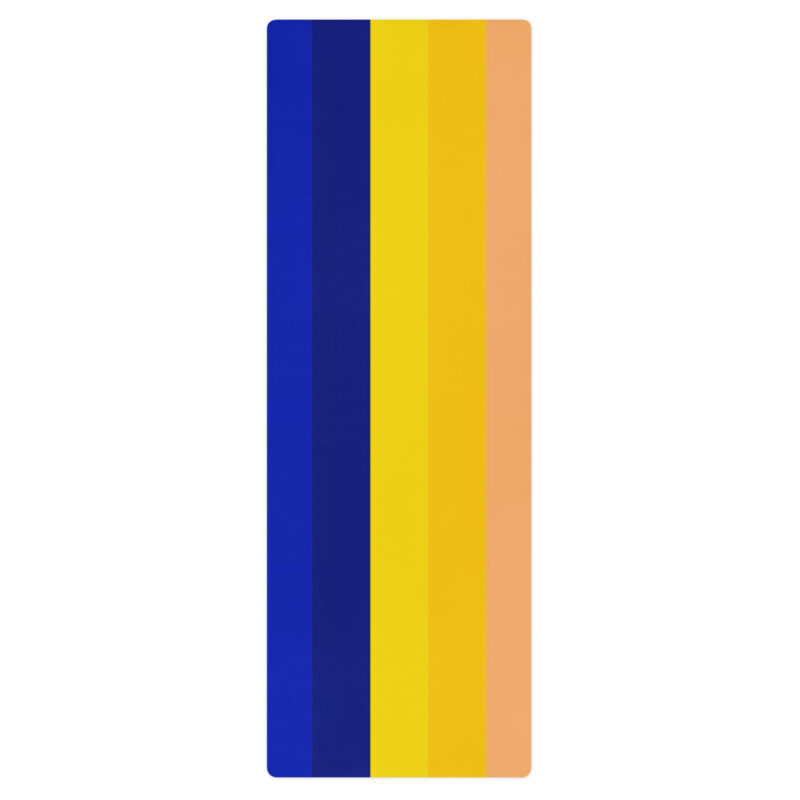 The Stripes Series (Blue and Yellow) Yoga mat blue and yellow front art concierge clothing jpg