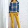 Nora Lofty Look tartan series The Tartan Series (Gasperie) track jacket yoga leggings canvas deck shoes yellow blue front art concierge clothing jpg