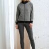 Anna Lofty Look The Tartan Series (Glenn Plaid) Track Jacket yoga leggings canvas deck shoes grey tartan front art concierge clothing JPG