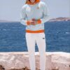 Bodhi Azure Coast The Bauhaus Series (Ice Blue and Friends) Hoodie Fleece Joggers Canvas Deck Shoes ice blue persimmon front art concierge clothing jpg