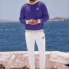 Leon Azure Coast The Bauhaus Series (Cobalt and Friends) Hoodie Fleece Joggers Canvas Deck Shoes cobalt and sand front art concierge clothing