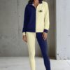Natalia Concrete Chic The Bauhaus Series (Cream and Navy Blue) Track Jacket Yoga leggings canvas deck shoes cream navy blue front art concierge clothing JPG