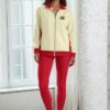 Skyler Lofty Look The Bauhaus Series (Cream and Cherry Red) Track Jacket Yoga Leggings Canvas deck shoes cherry red cream front art concierge clothing jpg