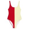 The Bauhaus Series (Cream and Cherry Red) One Piece Swimsuit cream cherry red front art concierge clothing The Bauhaus Series (Cream and Cherry Red) One Piece Swimsuit cream cherry red front art concierge clothing