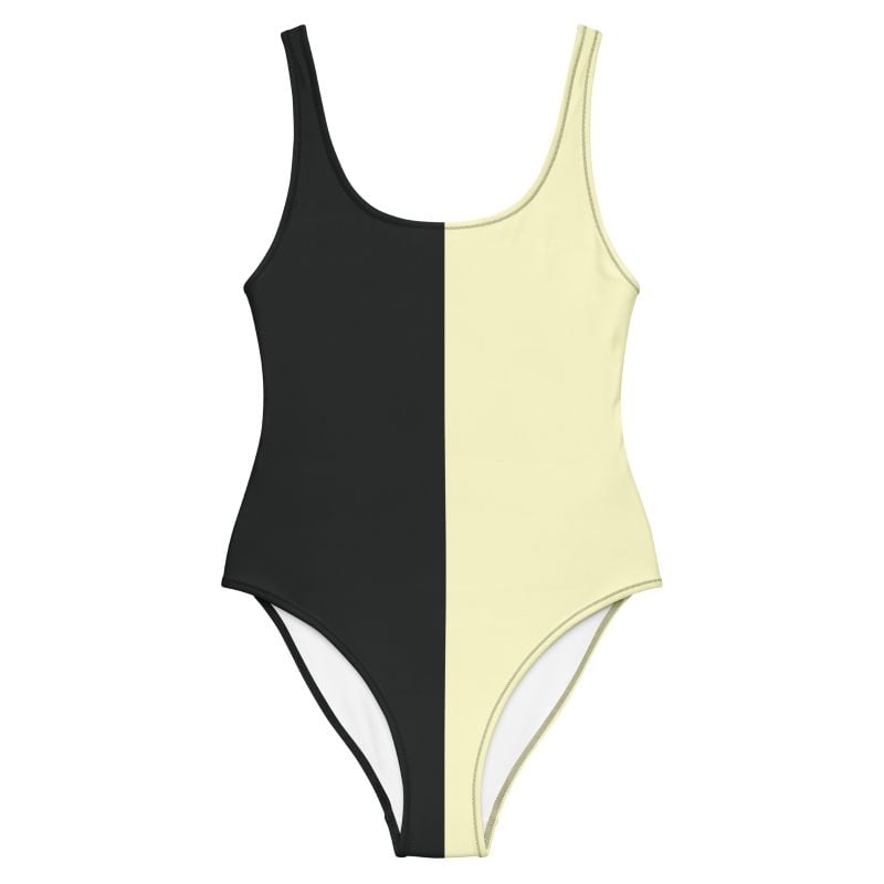 The Bauhaus Series (Cream and Chocolate) One Piece Swimsuit cream chocolate front art concierge clothing