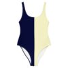 The Bauhaus Series (Cream and Navy Blue) One Piece Swimsuit cream navy blue front art concierge clothing 2