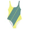 The Stripes Series (Dirty Blue) One Piece Swimsuit yellow green front art concierge clothing JPG The Stripes Series (Dirty Blue) One Piece Swimsuit yellow green front art concierge clothing JPG