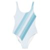 The Stripes Series (Light Blue) One Piece Swimsuit light blue grey front art concierge clothing JPG