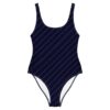 The Stripes Series (Pinstripes) One Piece Swimsuit blue pinstripe front art concierge clothing jpg