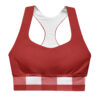 The Stripes Series (Gingham Red) Matching Longline Sports Bra RED AND white front art concierge clothing jpg
