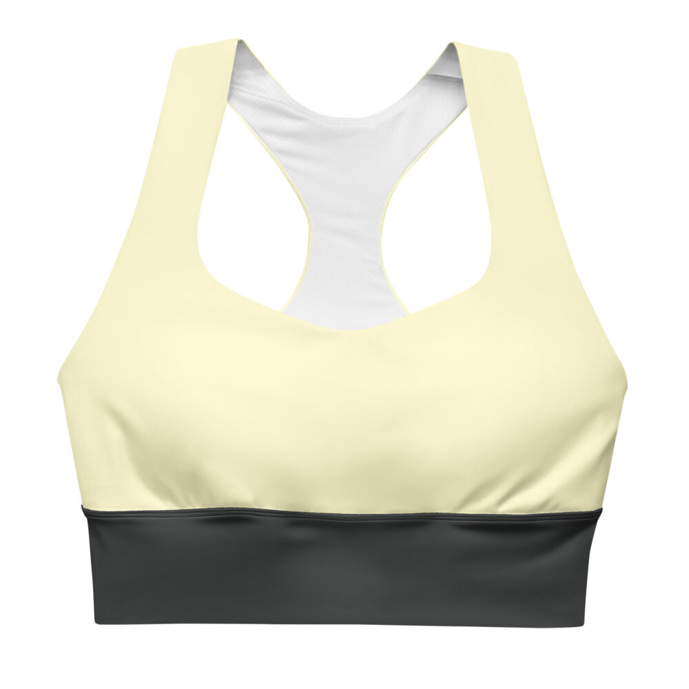 The Bauhaus Series (Cream and Chocolate) Longline Sports Bra cream and chocolate front art concierge clothing jpg