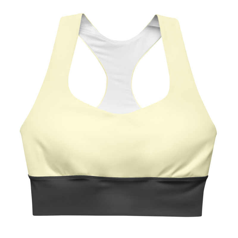 The Bauhaus Series (Cream and Chocolate) Longline Sports Bra cream and chocolate front art concierge clothing jpg