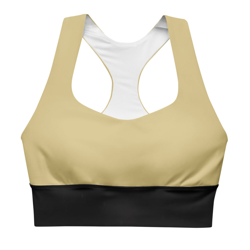 The Bauhaus Series (Khaki and Black) Longline Sports Bra khaki and black front art concierge clothing jpg