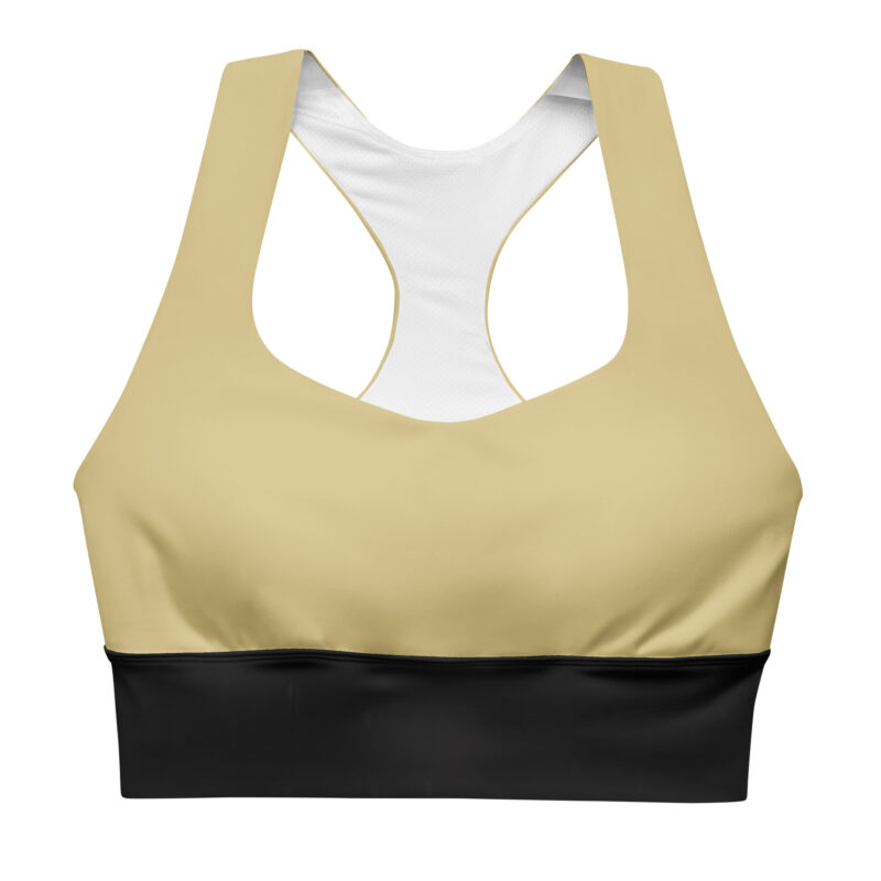The Bauhaus Series (Khaki and Black) Longline Sports Bra khaki and black front art concierge clothing jpg