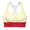 The Bauhaus Series (Cream and Cherry Red) Longline Sports Bra cream and cherry red front art concierge clothing jpg