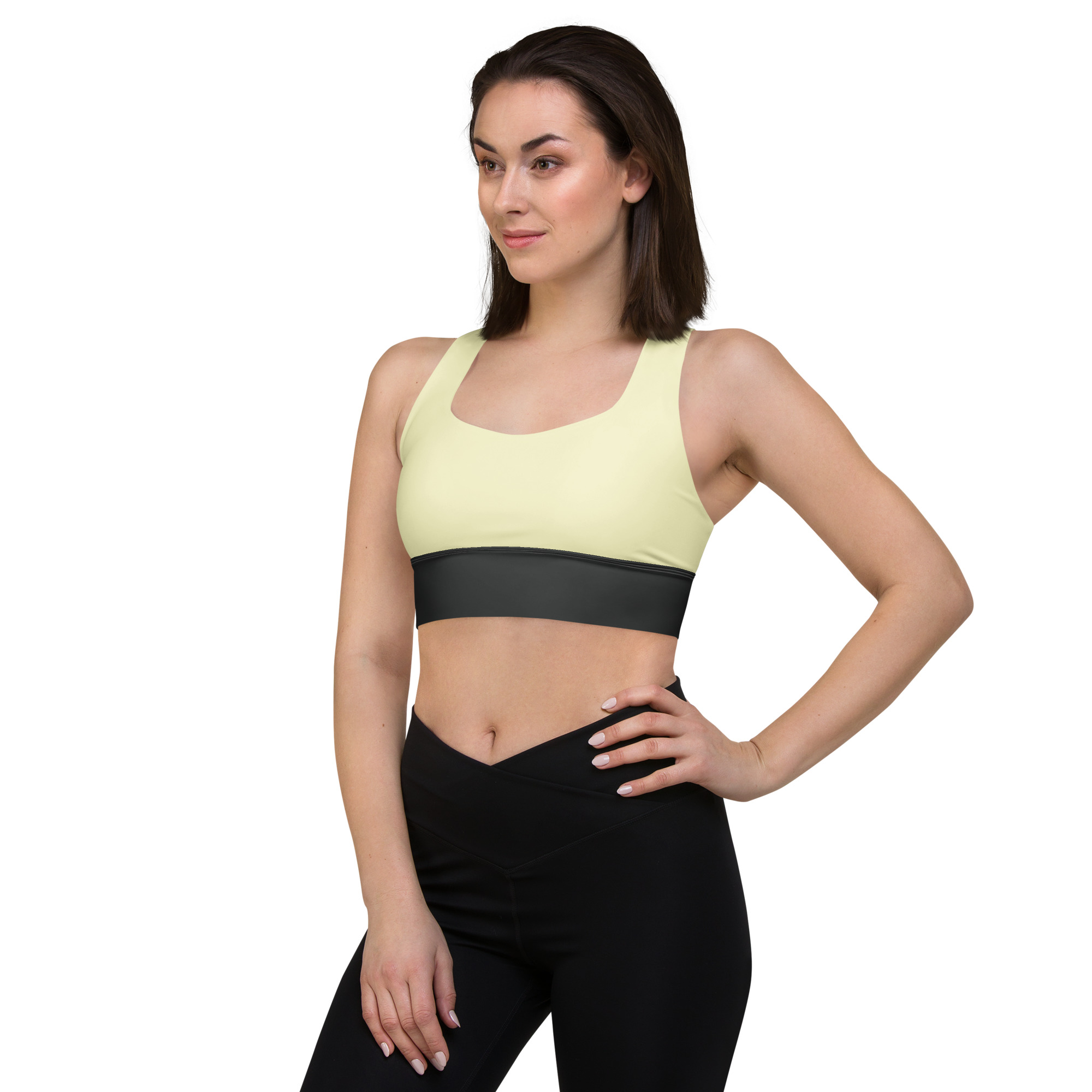 all over print recycled longline sports bra white left front 691bf7f6db53a jpg