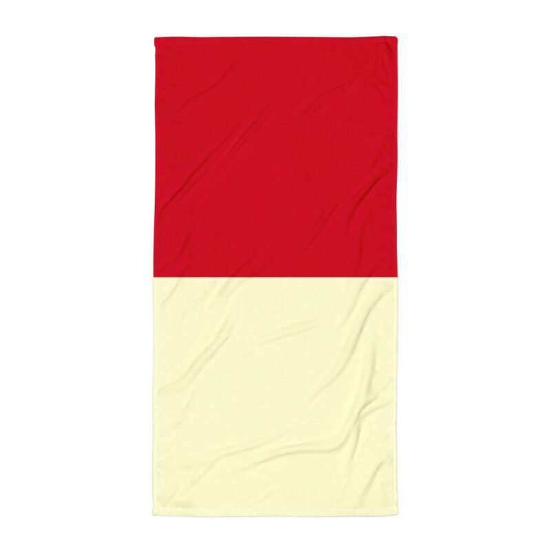 The Bauhaus Series (Cream and Cherry Red) Towel cream and cherry red 30x60 flat art concierge clothing jpg