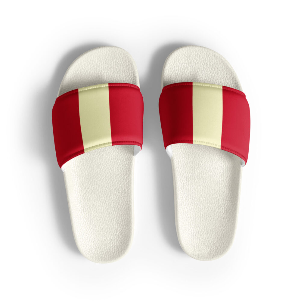 The Bauhaus Series (Cream and Cherry Red) Slides cherry red, cream and white front art concierge clothing jpg