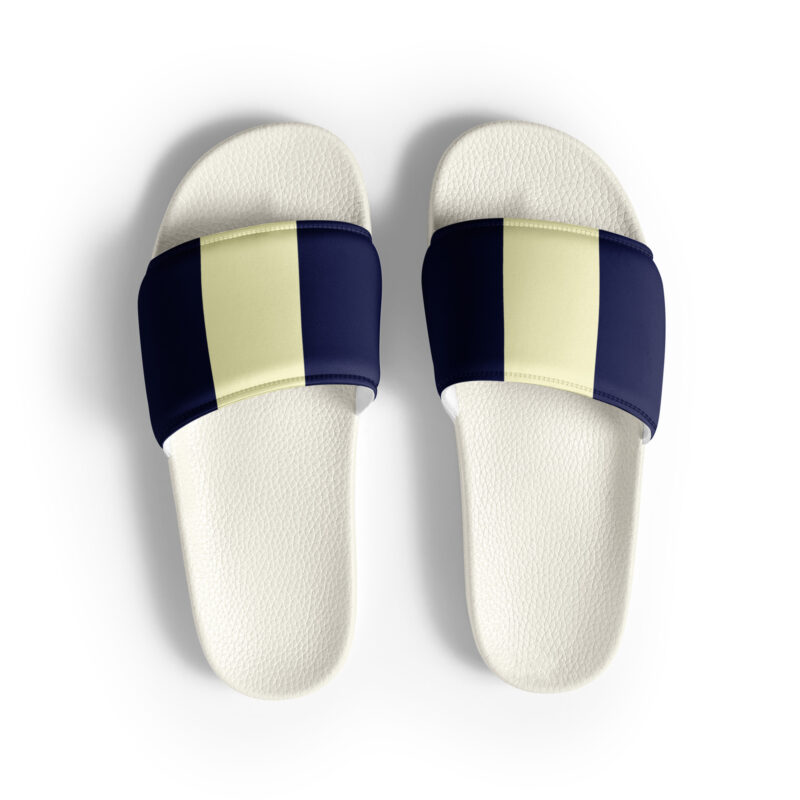 The Bauhaus Series (Cream and Navy Blue) Slides navy blue, cream and white front art concierge clothing jpg