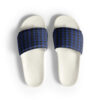 The Tartan Series (House of Wales) Slides blue and b lack tartan front art concierge clothing jpg