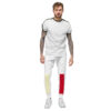 The Bauhaus Series (Cream and Cherry Red) Fleece Sweatpants cream, cherry red and white front art concierge clothing jpg