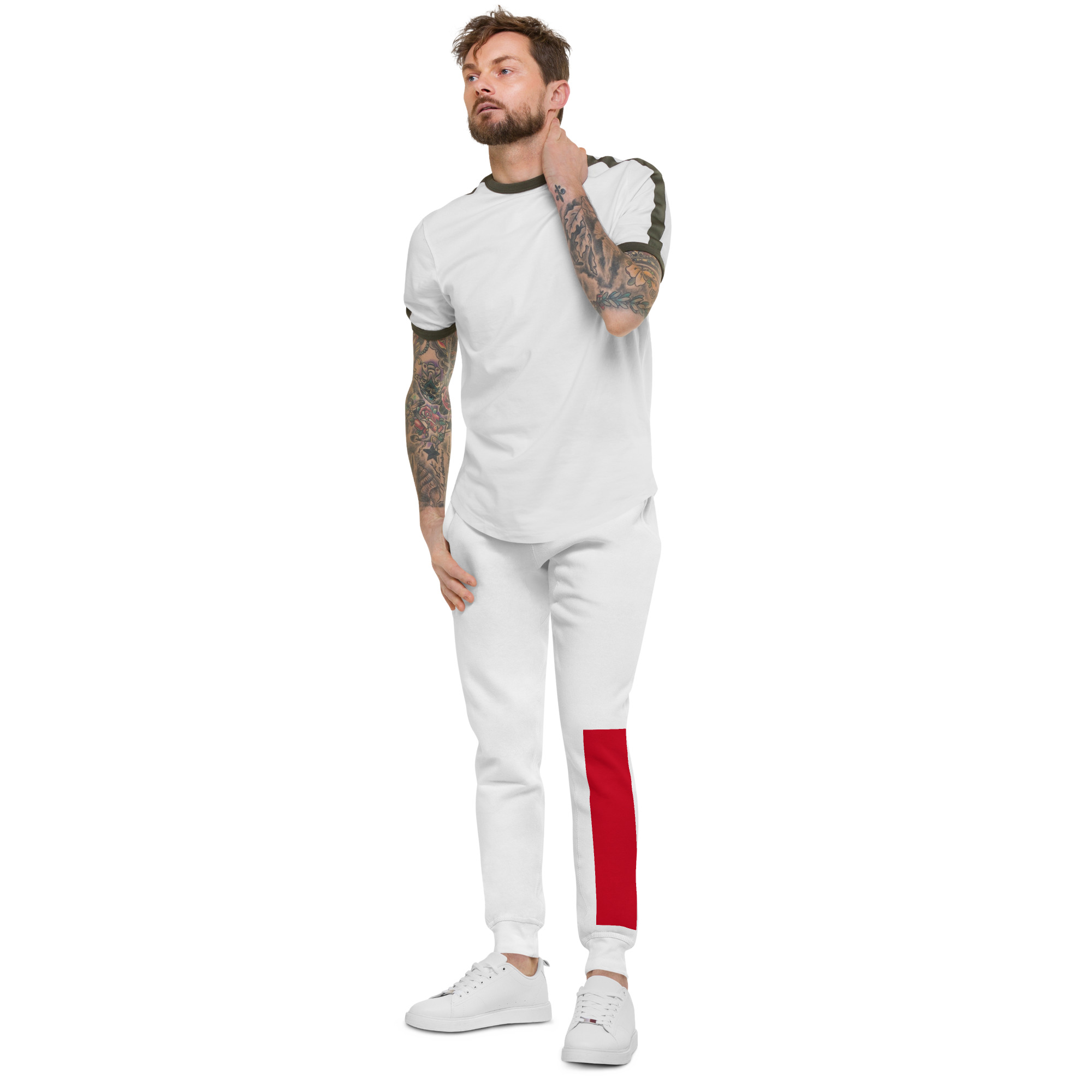 unisex fleece sweatpants white left front 691d0bed235b2 jpg