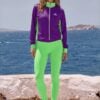 Céline Azure Coast The Bauhaus Series (Royal Purple and Lime) Track Jacket Yoga Leggins Canvas Deck Shoes royal purple lime green front art concierge clothing