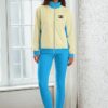 Skyler Lofty Look The Bauhaus Series (Cream and Deep Blue Sky) Track Jacket Yoga leggings canvas deck shoes cream sky blue front art concierge clothing JPG