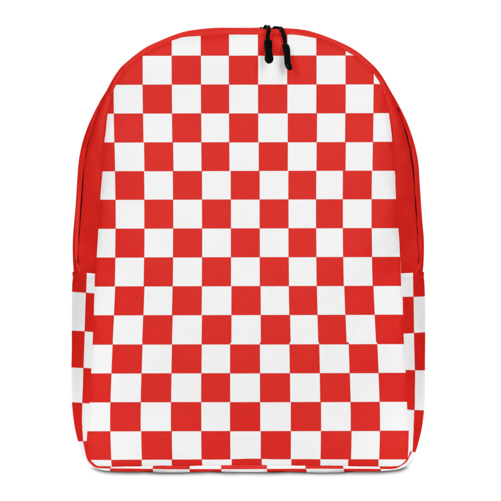 The Nautical Series (Bluenose IV) Red Minimalist Backpack red and white front art concierge clothing jpg