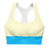The Bauhaus Series (Cream and Deep Blue Sky) Longline Sports Bra cream and sky blue front art concierge clothing jpg