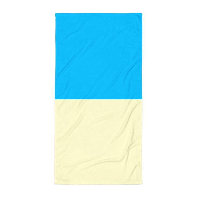 The Bauhaus Series (Cream and Deep Blue Sky) Towel cream and sky blue 30x60 flat art concierge clothing jpg