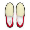 The Bauhaus Series (Cream and Cherry Red) Men’s Slip-on Canvas Shoes cream, cherry red and black front art concierge clothing jpg