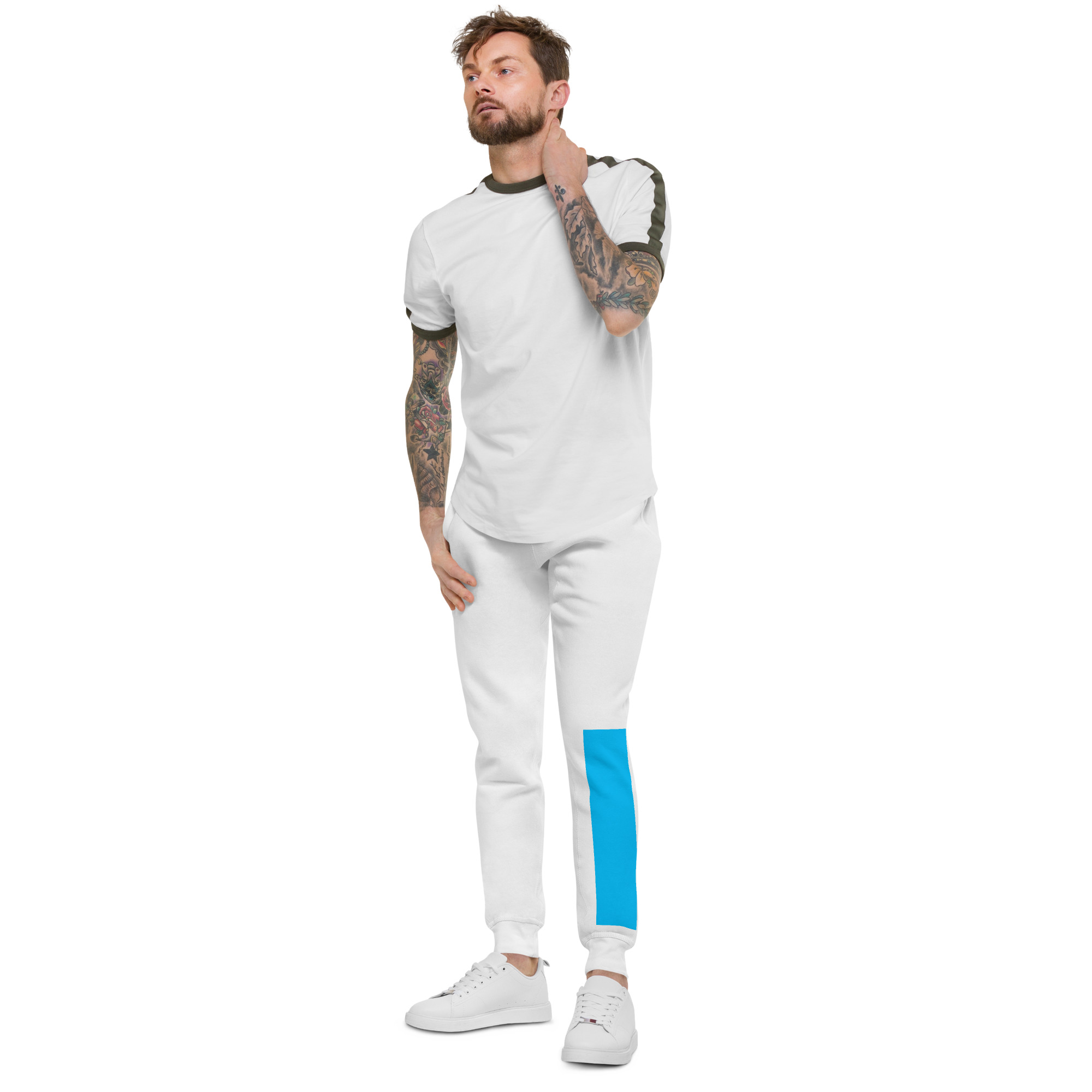 unisex fleece sweatpants white left front 695471e785640 jpg