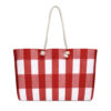The Stripes Series (Gingham Red) Weekender Bag red and white 24x13 front art concierge clothing jpg