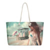 The Art Series (Lady on the Beach) Weekender Bag tan 24x13 front art concierge clothing jpg