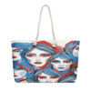 The Art Series (60's Faces) Weekender Bag blue and red 24x13 front art concierge clothing jpg