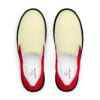The Bauhaus Series (Cream and Cherry Red) Women’s Slip-on Canvas Shoes cream, cherry red and black front art concierge clothing jpg
