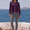 Kaia Azure Coast The Bauhaus Series (Plum and Grey) Track Jacket yoga leggings canvas deck shoes plum grey white front art concierge clothing JPG