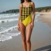 Riva Ocean Breeze Riva Ocean Breeze The Tartan Series (MaCLeod) Swimsuit yellow black front art concierge clothing jpg