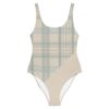 The Tartan Series (Austin Light Blue) One Piece Swimsuit light blue tan front art concierge clothing jpg