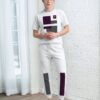 Theo Lofty Look The Bauhaus Series (Plum and Grey) Men’s Slip-on Canvas Shoes art concierge clothing JPG